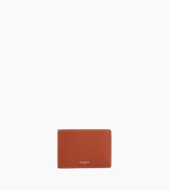 Portefeuille à rabat 2 volets Emile en cuir grainé - Mahogany Brown