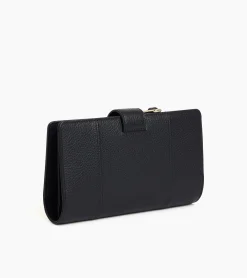 Portefeuille 4 volets Juliette en cuir grainé - Black