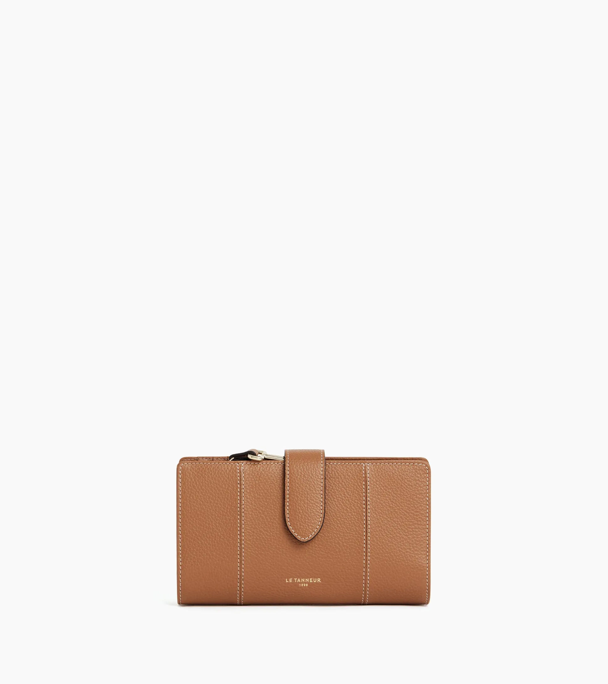 Portefeuille 4 volets Juliette en cuir grainé - Brown Tan