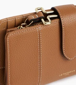 Portefeuille 4 volets Juliette en cuir grainé - Brown Tan