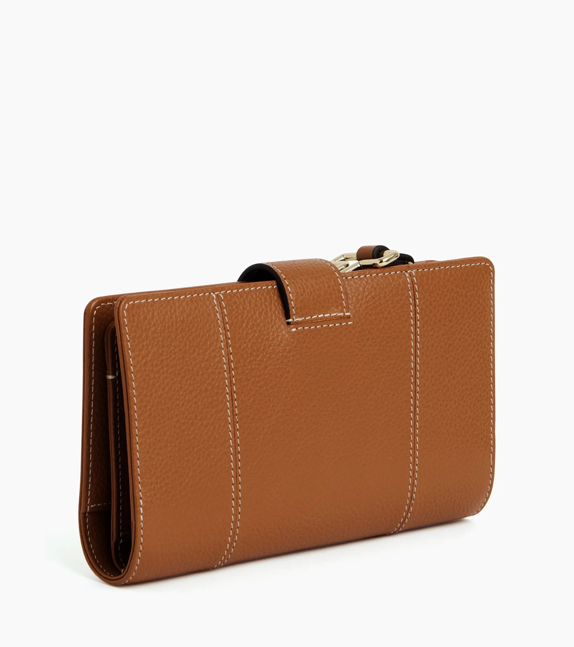 Portefeuille 4 volets Juliette en cuir grainé - Brown Tan