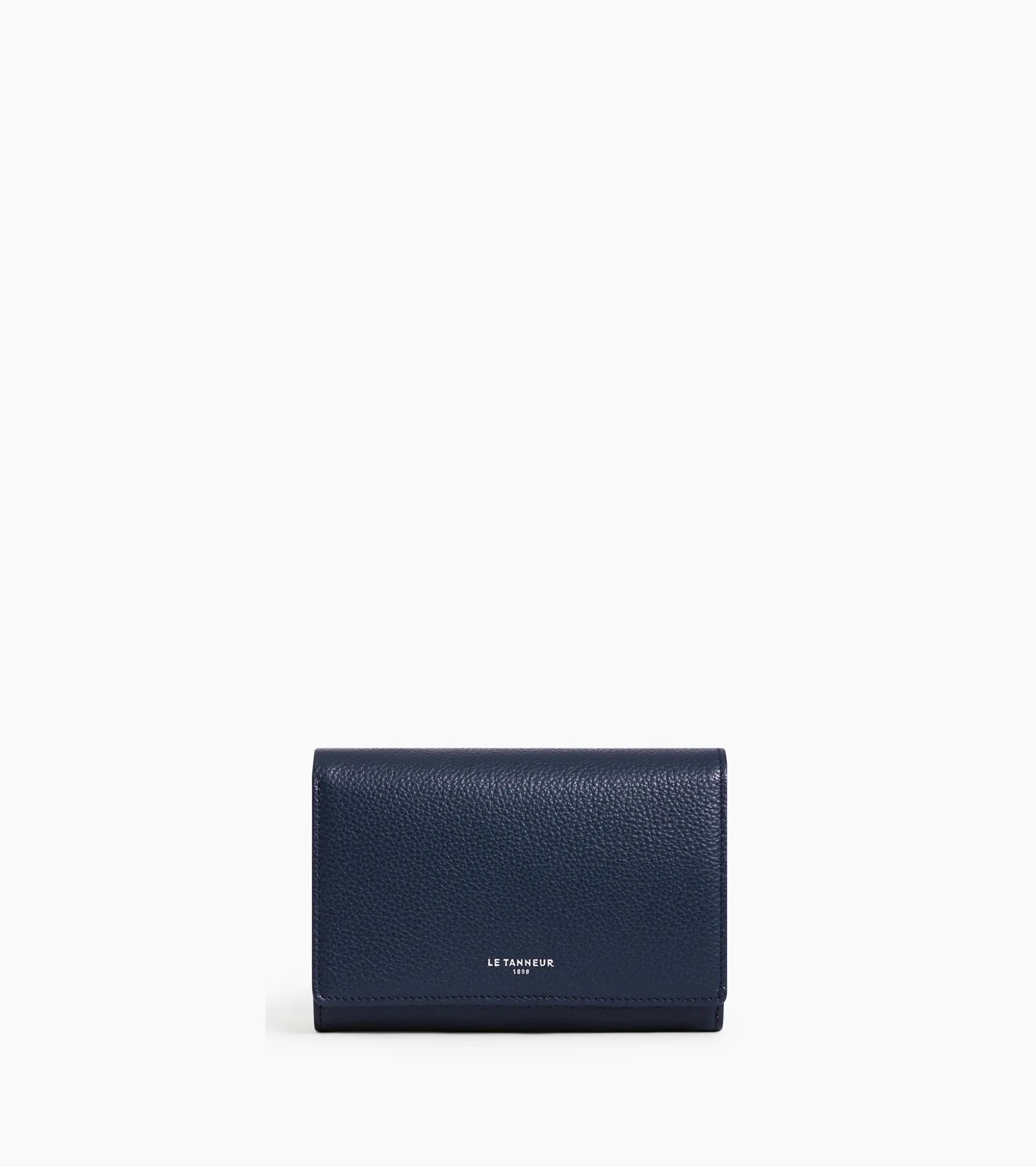 Portefeuille Emilie en cuir grainé - Bleu crépuscule