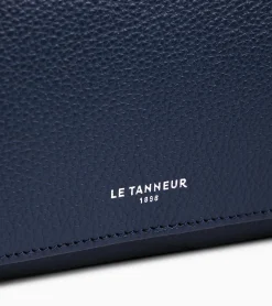 Portefeuille Emilie en cuir grainé - Bleu crépuscule
