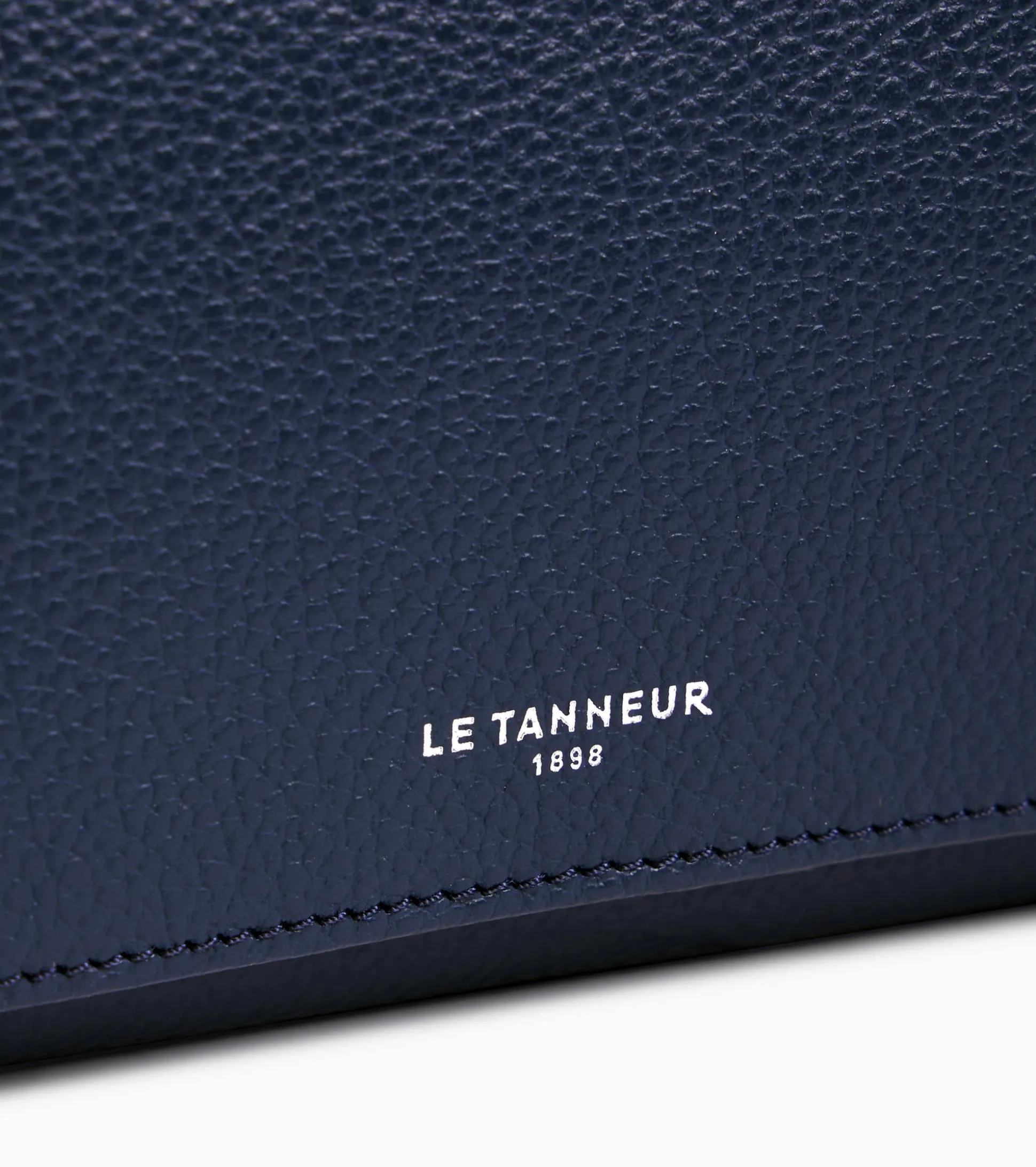 Portefeuille Emilie en cuir grainé - Bleu crépuscule
