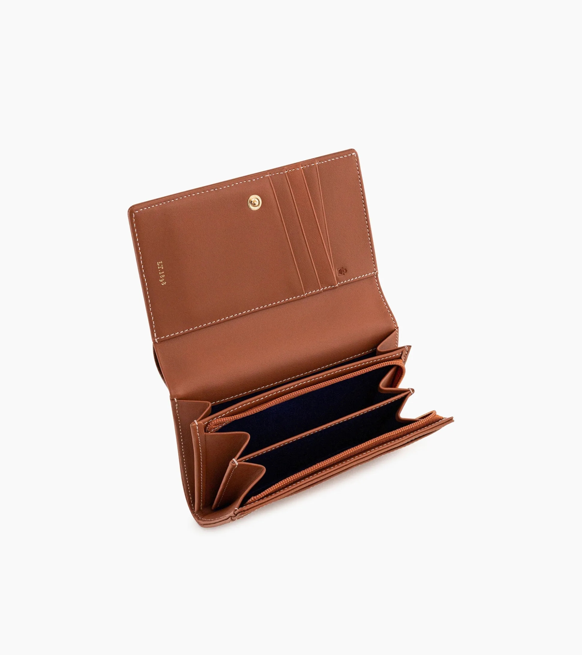 Portefeuille Emilie en cuir grainé - Brown Tan