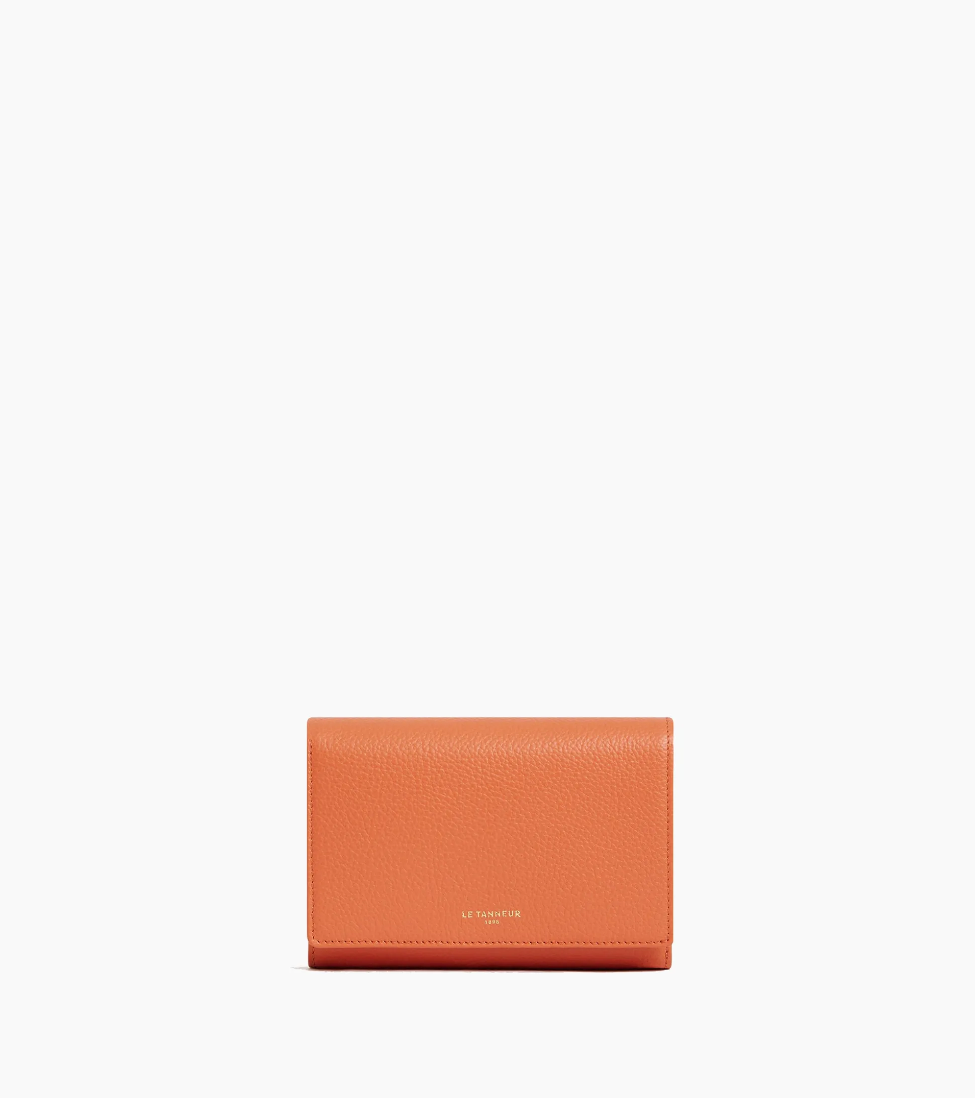 Portefeuille Emilie en cuir grainé - ORANGE OCRE