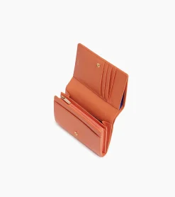 Portefeuille Emilie en cuir grainé - ORANGE OCRE