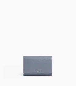 Portefeuille Emilie en cuir grainé - BLEU ARGILE