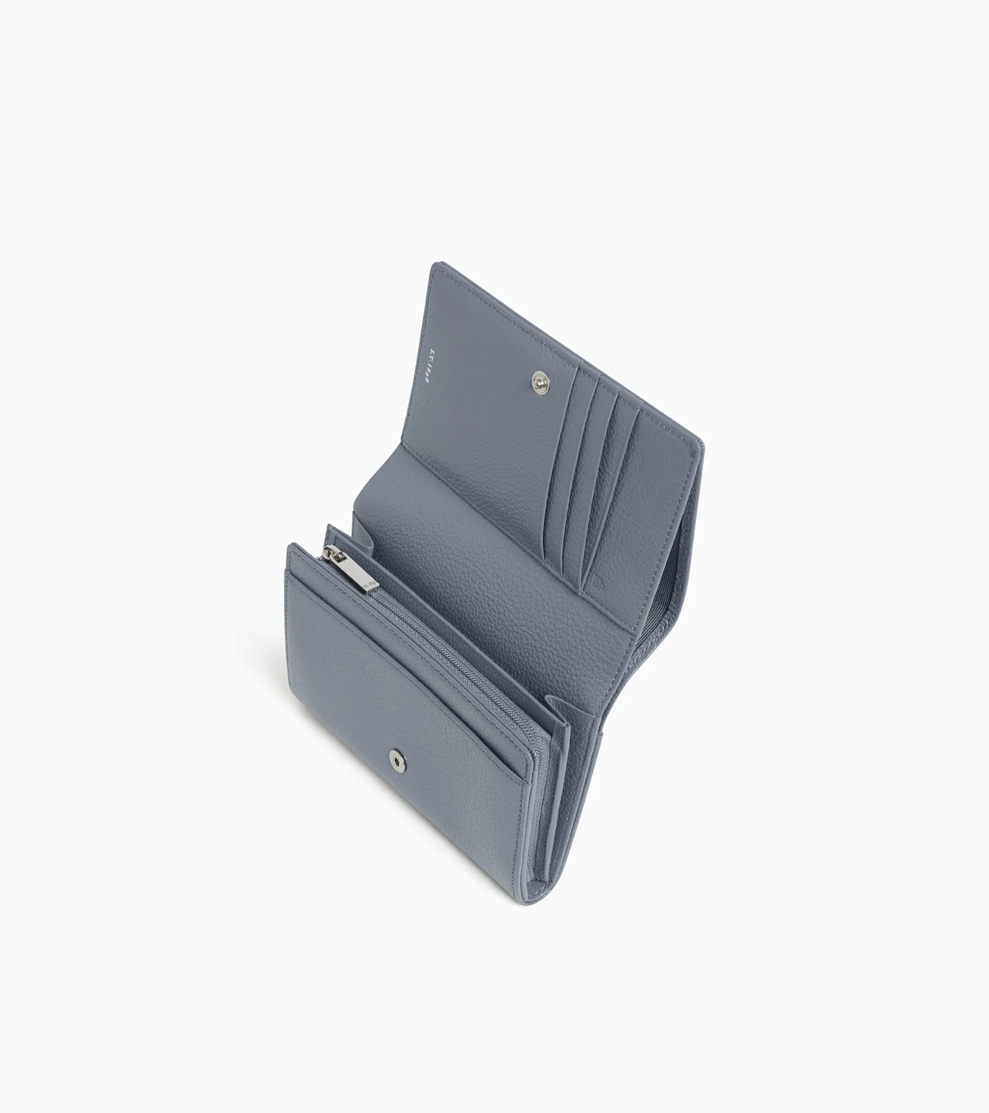 Portefeuille Emilie en cuir grainé - BLEU ARGILE