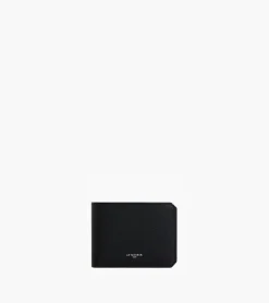 Portefeuille horizontal 2 volets Gaston en cuir grain croisé - Black