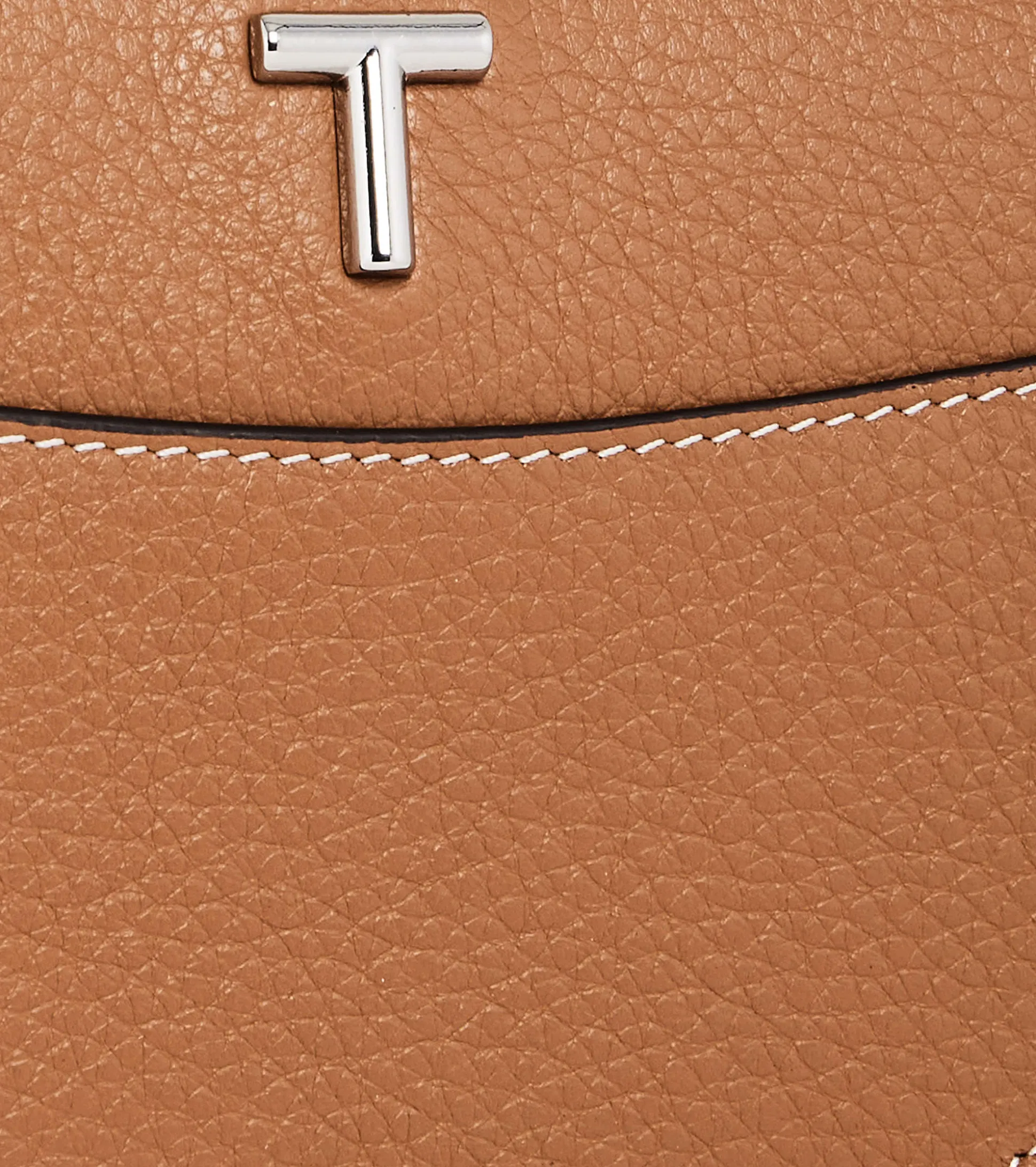 Portefeuille moyen modèle Romy en cuir grainé - Brown Tan