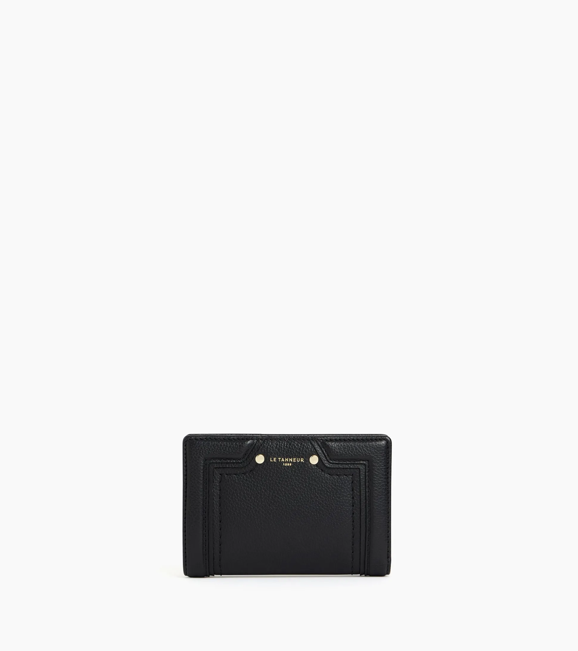 Portefeuille moyen modèle Ella en cuir grainé - Black
