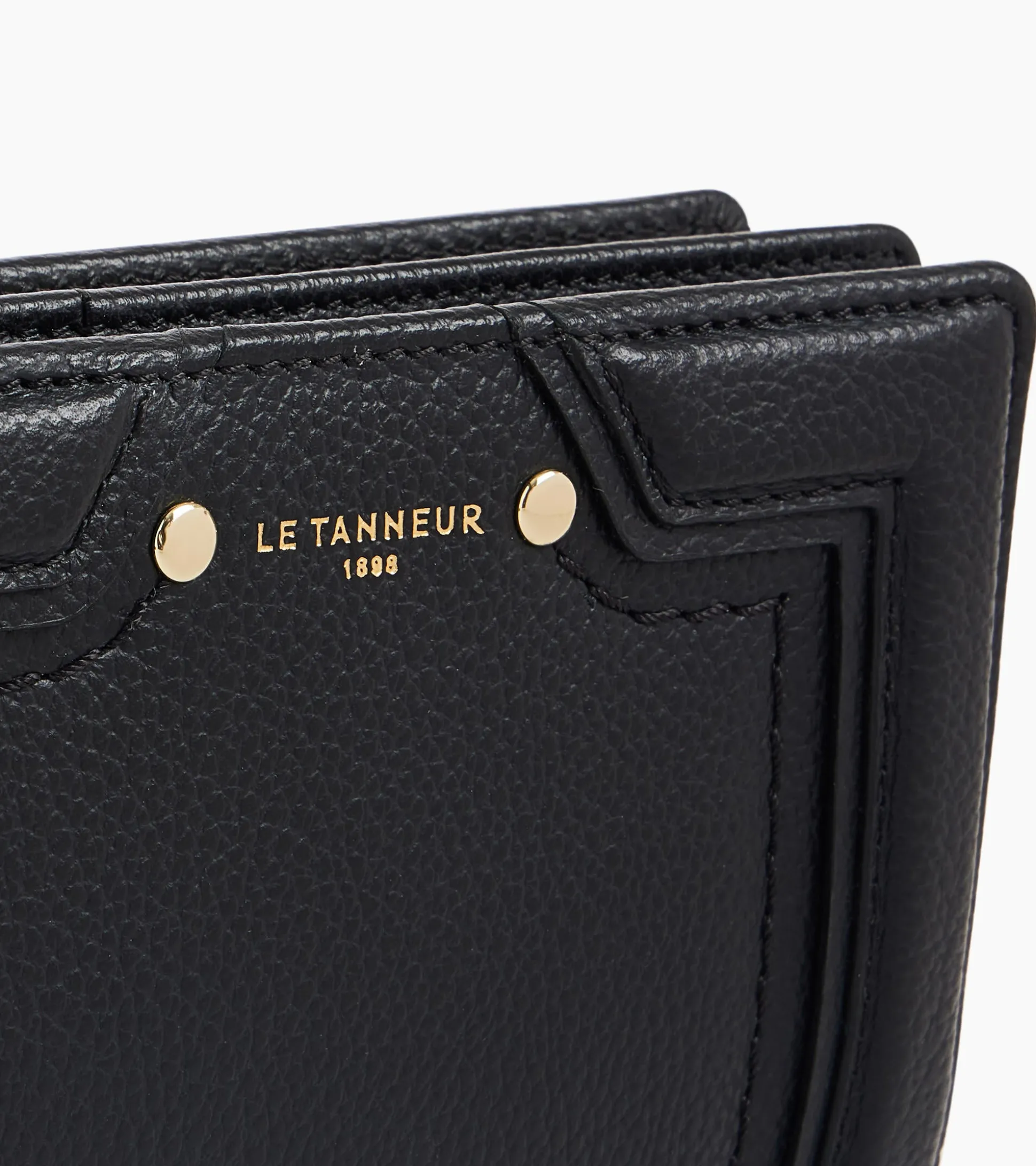 Portefeuille moyen modèle Ella en cuir grainé - Black