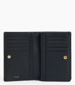 Portefeuille moyen modèle Ella en cuir grainé - Black