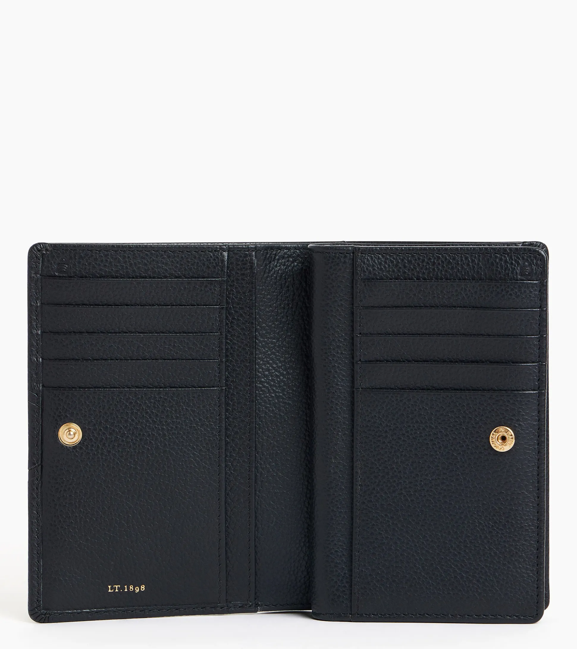Portefeuille moyen modèle Ella en cuir grainé - Black