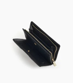 Portefeuille moyen modèle Ella en cuir grainé - Black