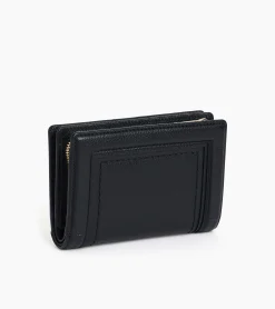 Portefeuille moyen modèle Ella en cuir grainé - Black