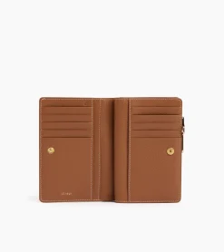 Portefeuille moyen modèle Juliette en cuir grainé - Brown Tan