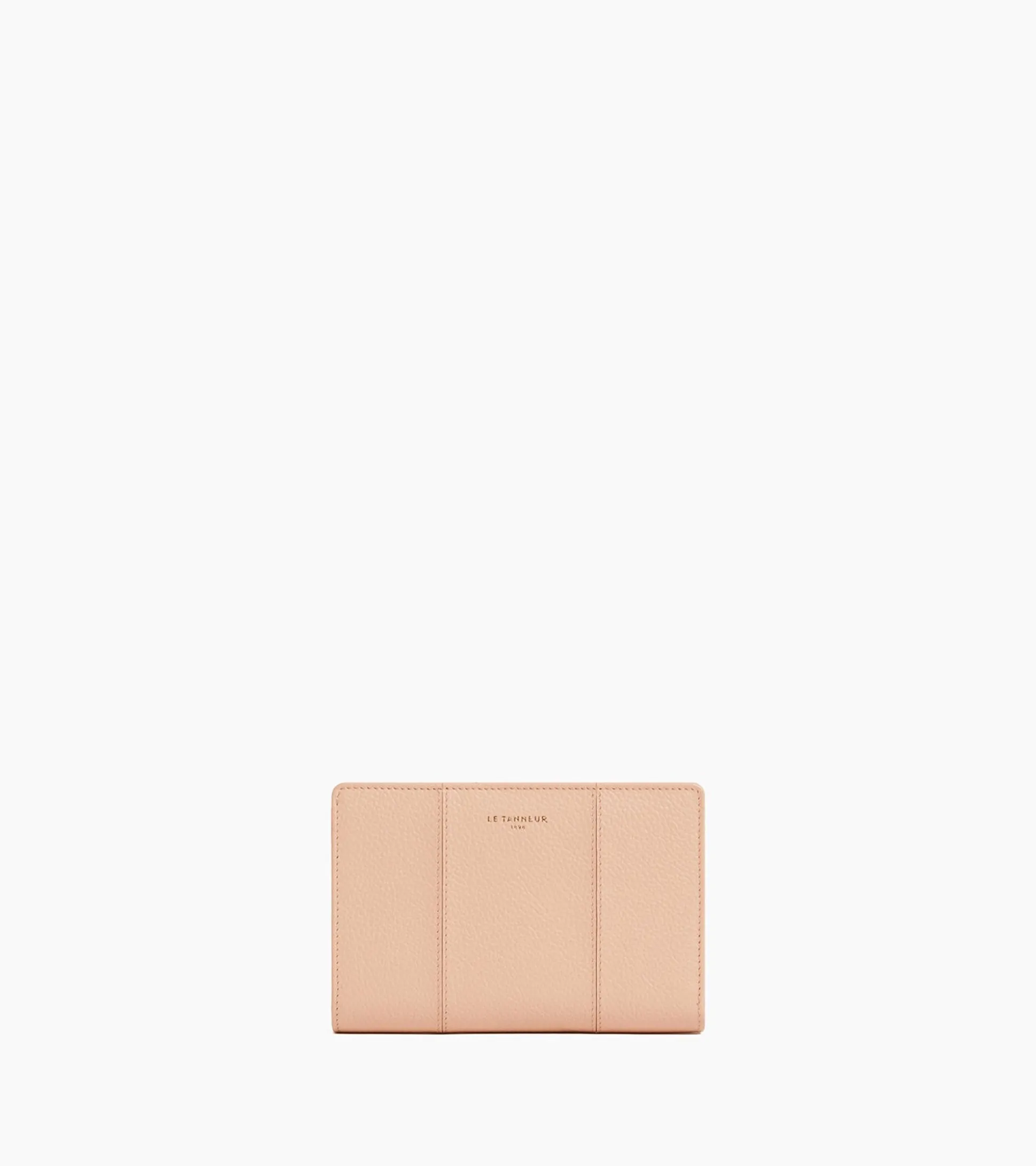 Portefeuille moyen modèle Juliette en cuir grainé - ROSE POUDRE