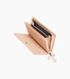Portefeuille moyen modèle Juliette en cuir grainé - ROSE POUDRE