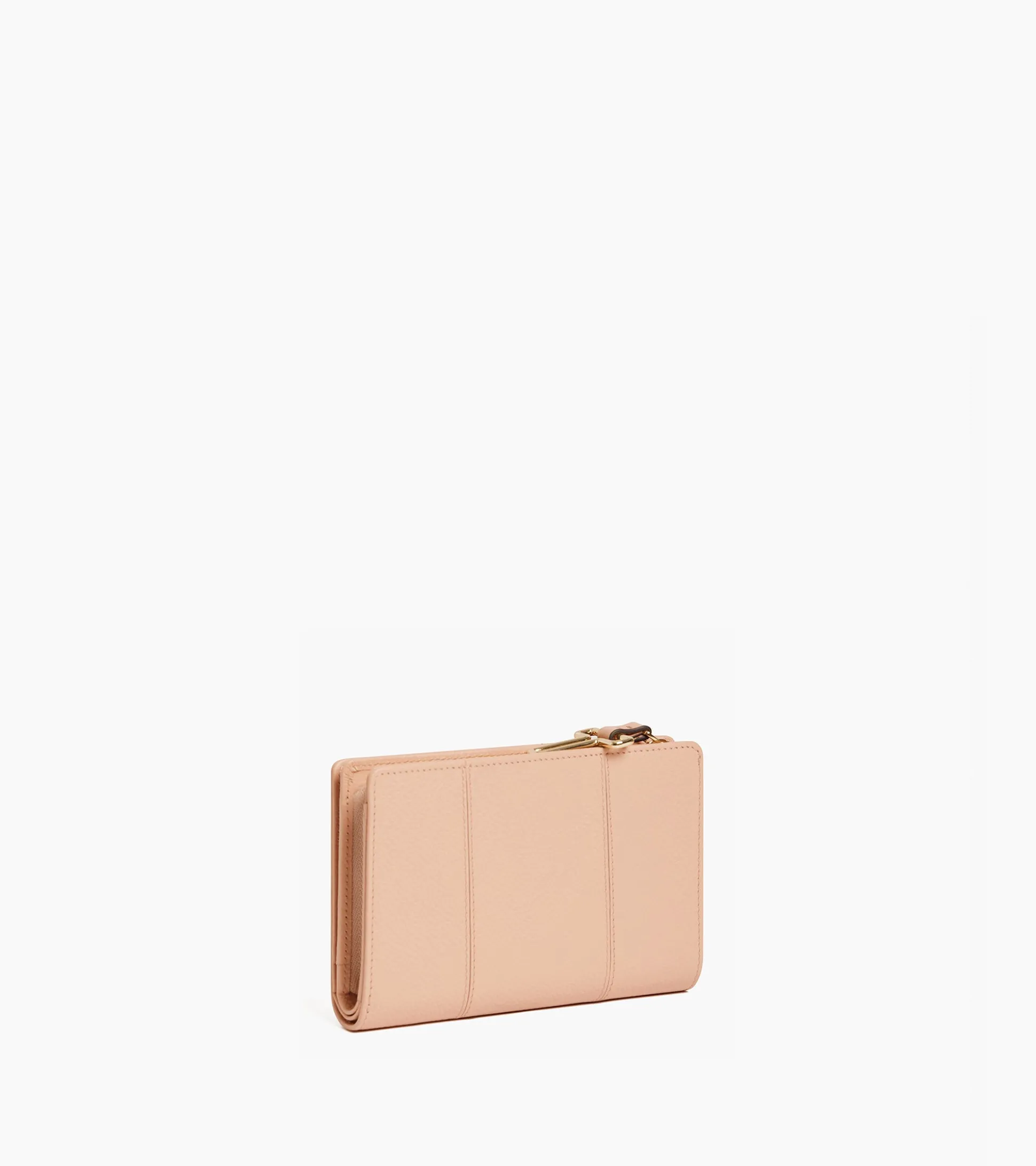 Portefeuille moyen modèle Juliette en cuir grainé - ROSE POUDRE