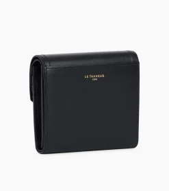 Portefeuille Rose en cuir lisse - Black