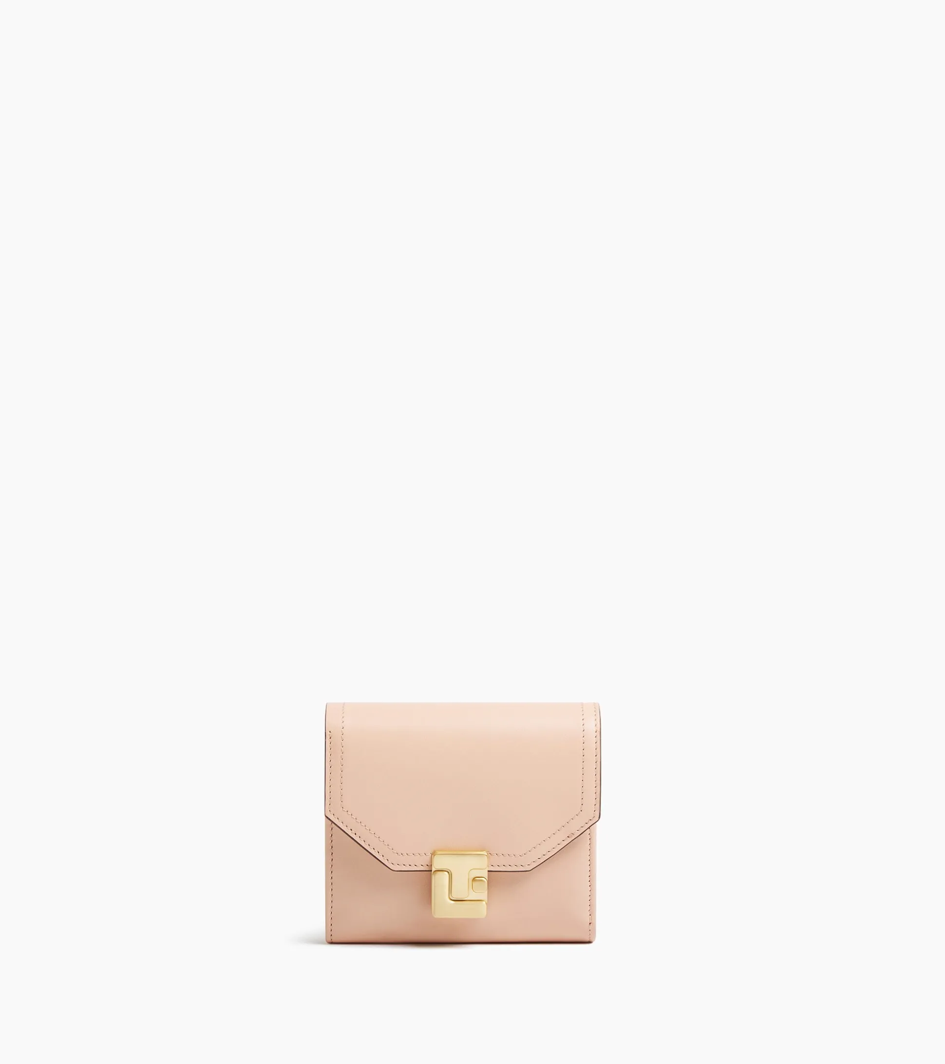 Portefeuille Rose en cuir lisse - ROSE POUDRE
