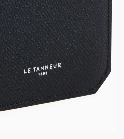 Portefeuille vertical 2 volets Gaston en cuir grain croisé - Black