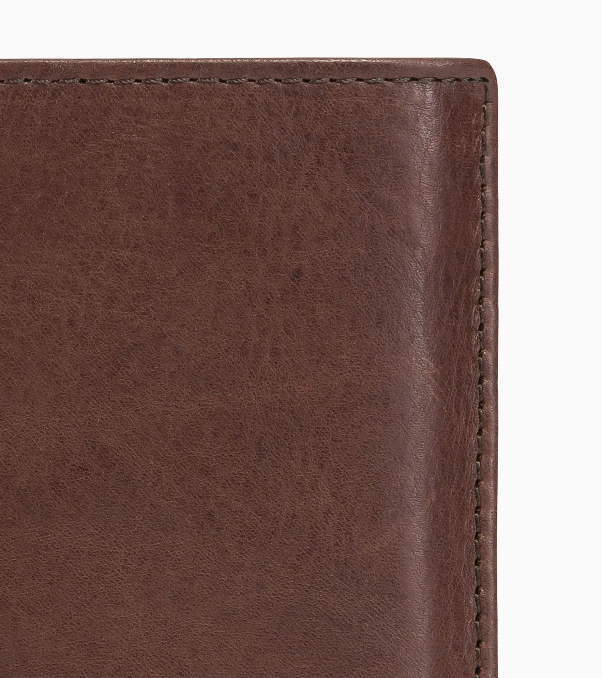 Portefeuille vertical moyen modèle zippé 3 volets en cuir huilé - Brown