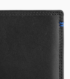 Portefeuille vertical moyen modèle zippé 2 volets Martin en cuir lisse - Black