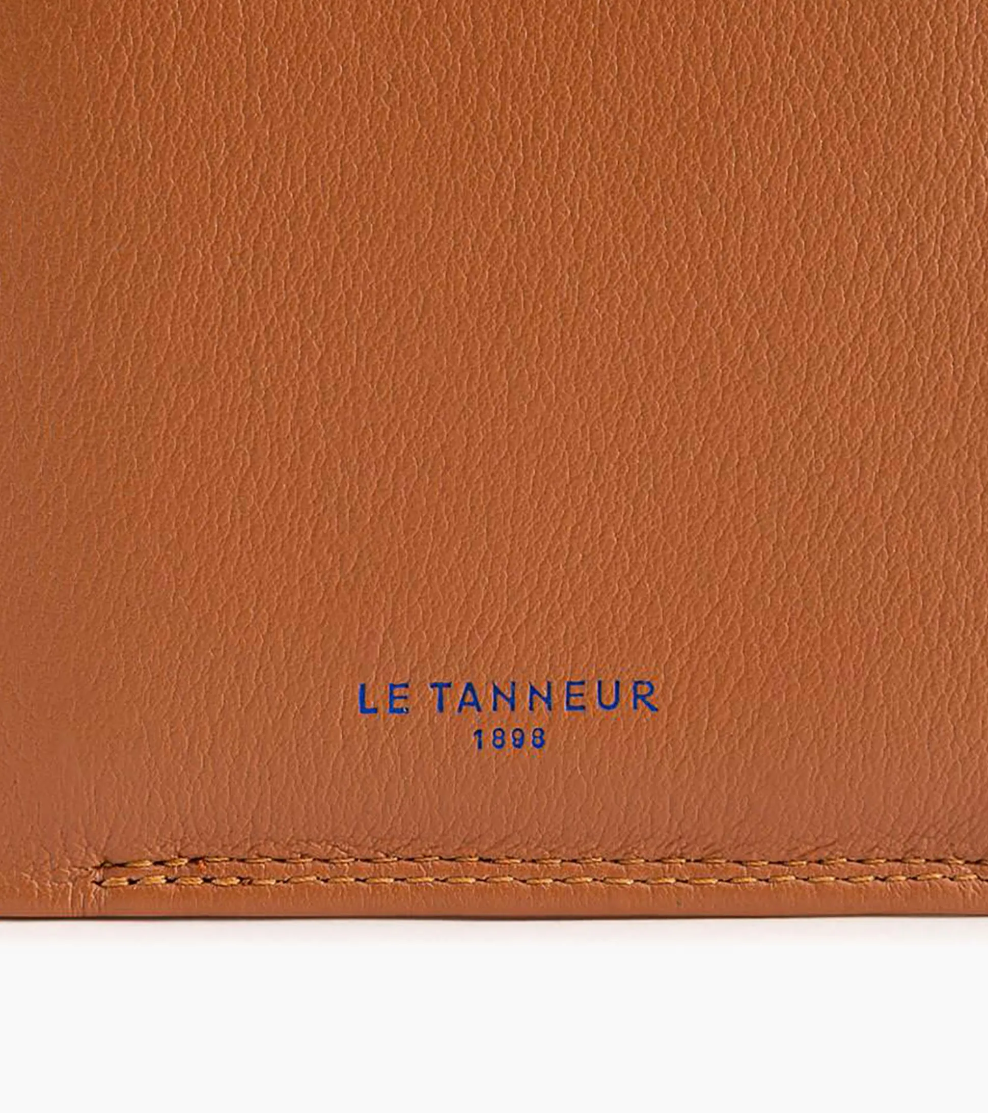 Portefeuille vertical moyen modèle zippé 2 volets Martin en cuir lisse - Brown Tan