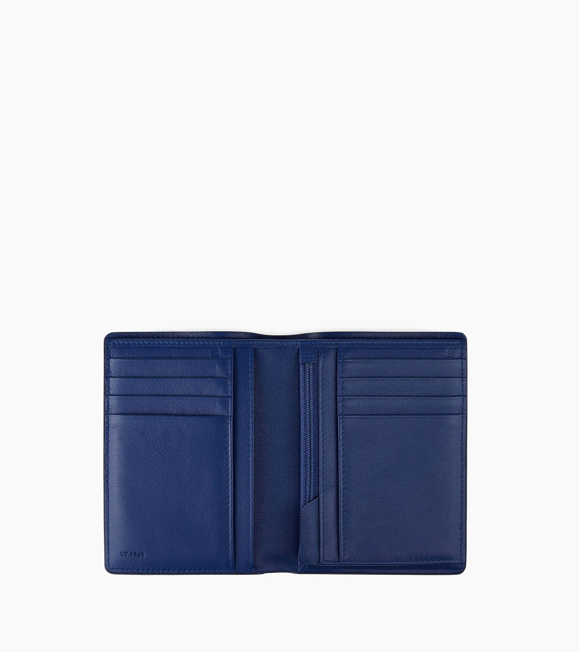 Portefeuille vertical poche monnaie zippée Augustin en cuir grainé - Black Le Bleu