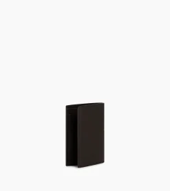 Portefeuille vertical zippé 2 volets Gary en cuir huilé - Brown