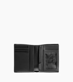 Portefeuille vertical zippé 2 volets Emile en cuir signature T - Black