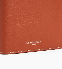 Portefeuille vertical zippé 2 volets Emile en cuir grainé - Mahogany Brown