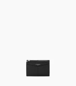 Portefeuille zippé Charlotte en cuir lisse - Black