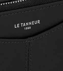 Portefeuille zippé Charlotte en cuir lisse - Black