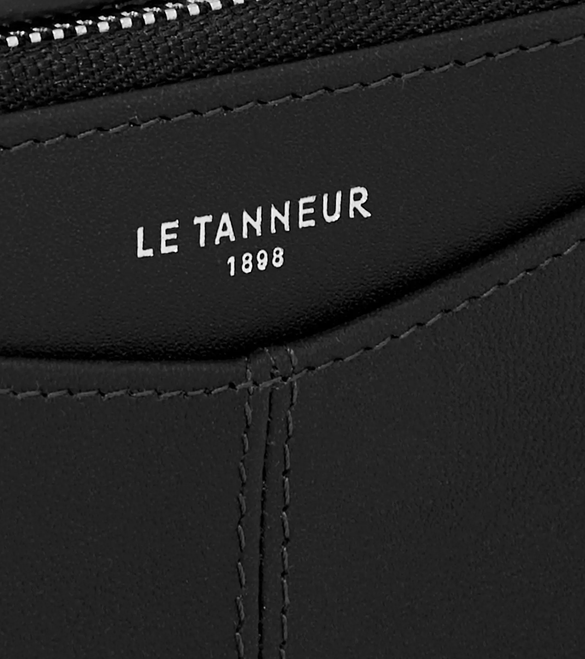 Portefeuille zippé Charlotte en cuir lisse - Black