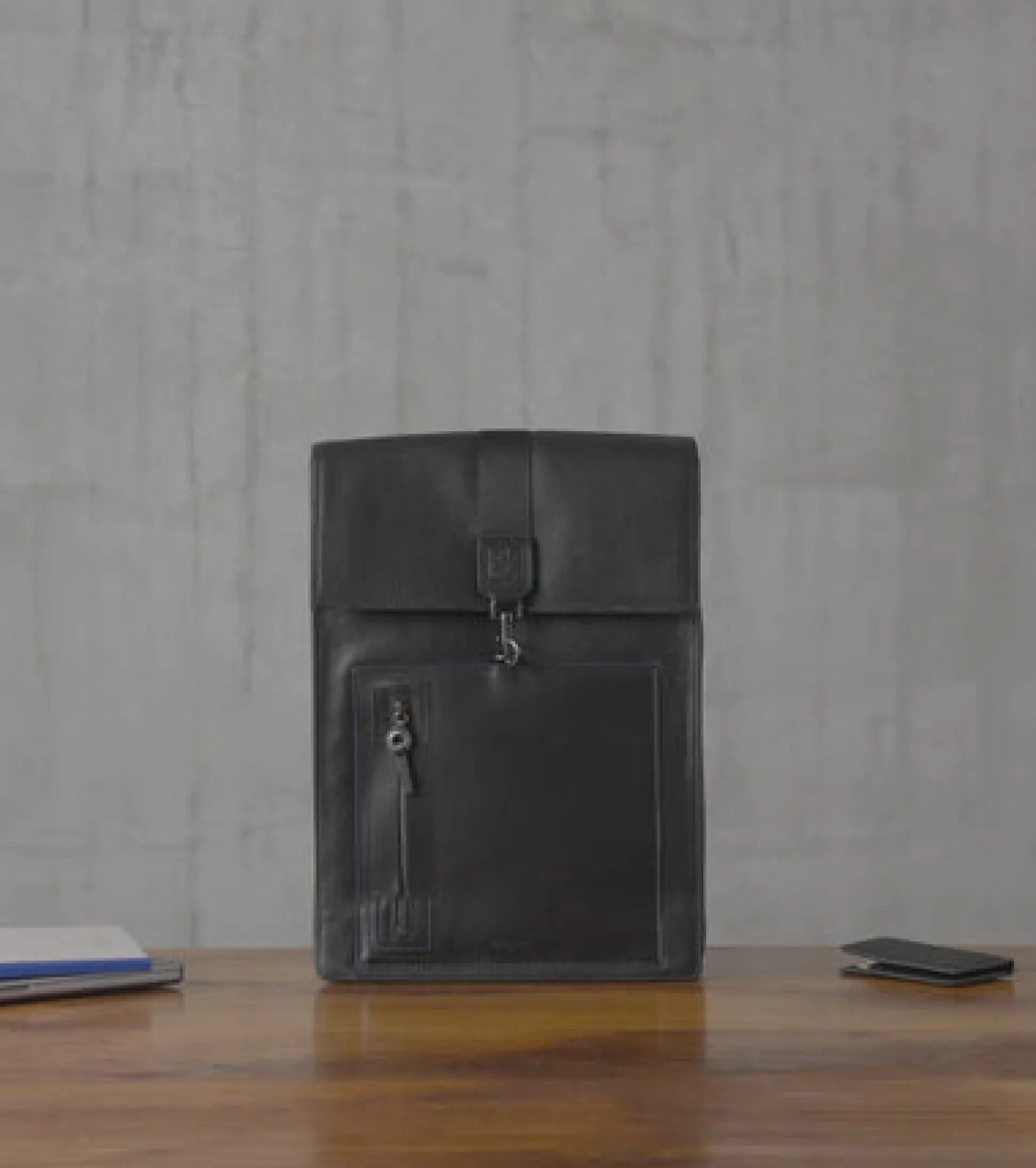 Sac à dos Alexis en cuir grainé - Black