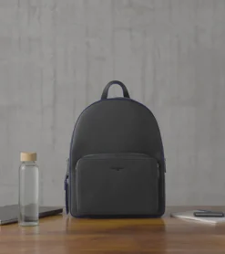 Sac à dos Emile en cuir signature T - Black