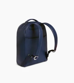 Sac à dos zippé Charles en cuir grainé - Bleu crépuscule