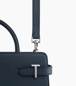 Sac à main moyen modèle Emilie en cuir grainé - Twilight Blue