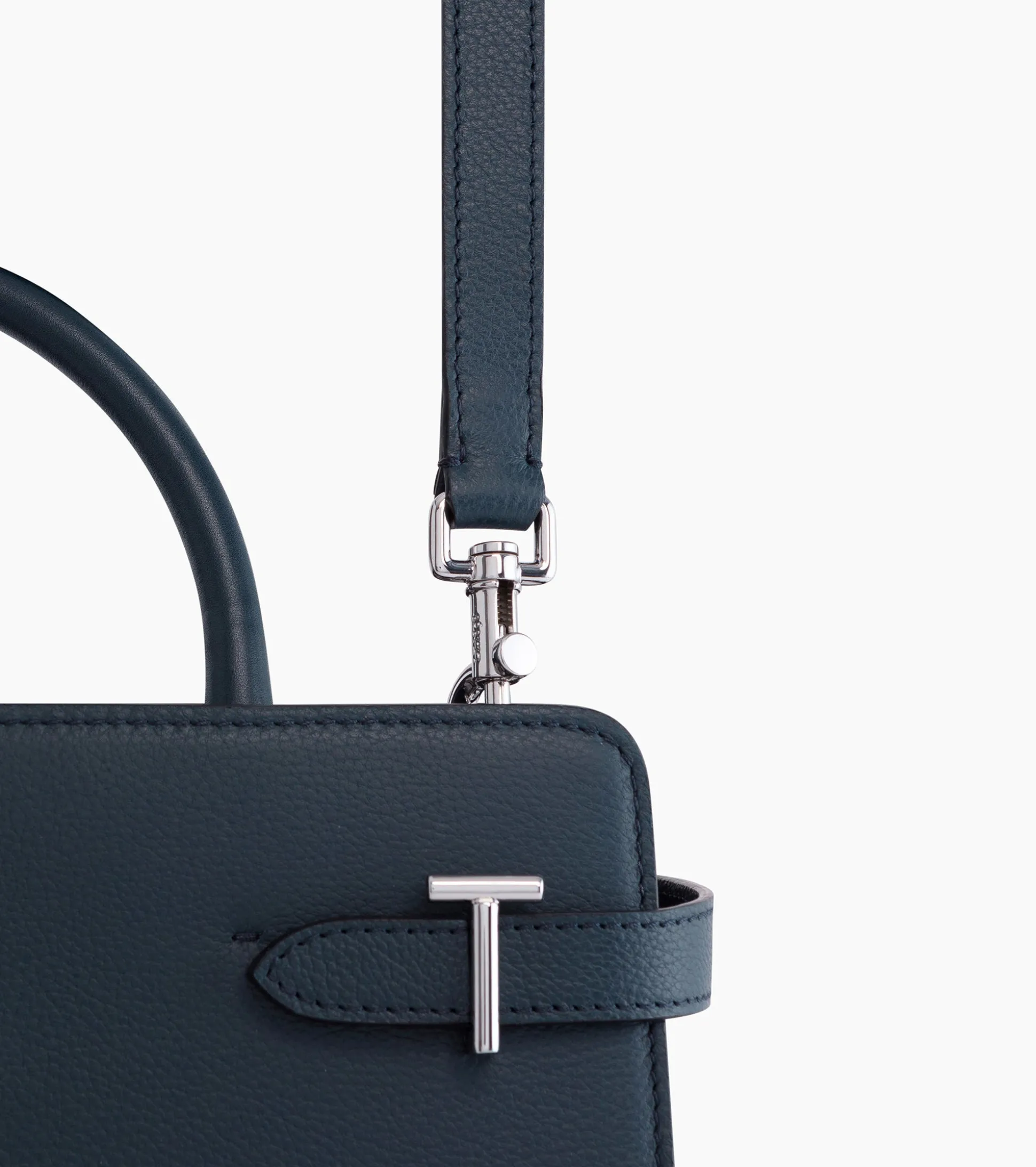 Sac à main moyen modèle Emilie en cuir grainé - Twilight Blue