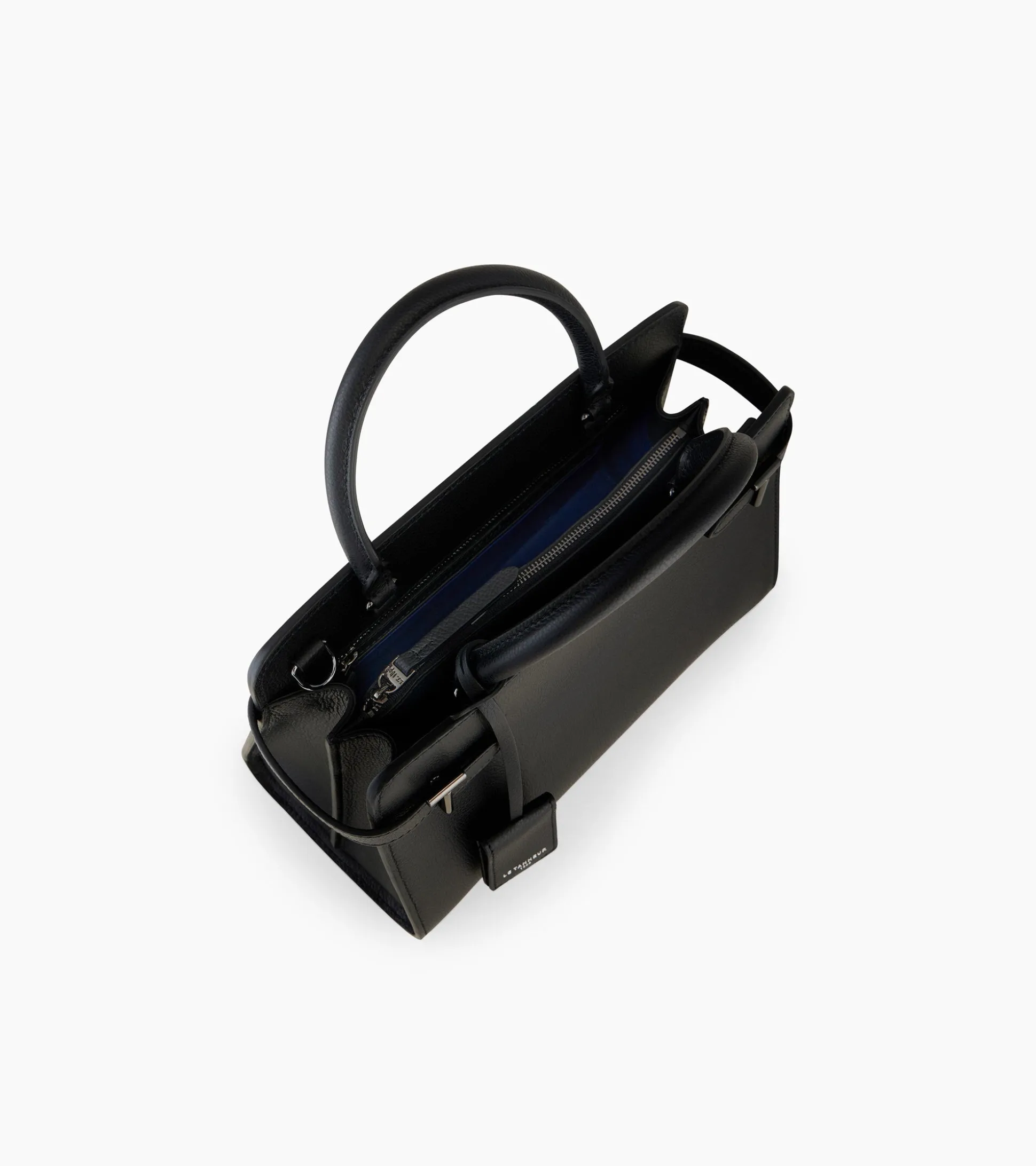 Sac à main moyen modèle Emilie en cuir grainé - Black