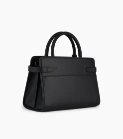 Sac à main moyen modèle Emilie en cuir grainé - Black