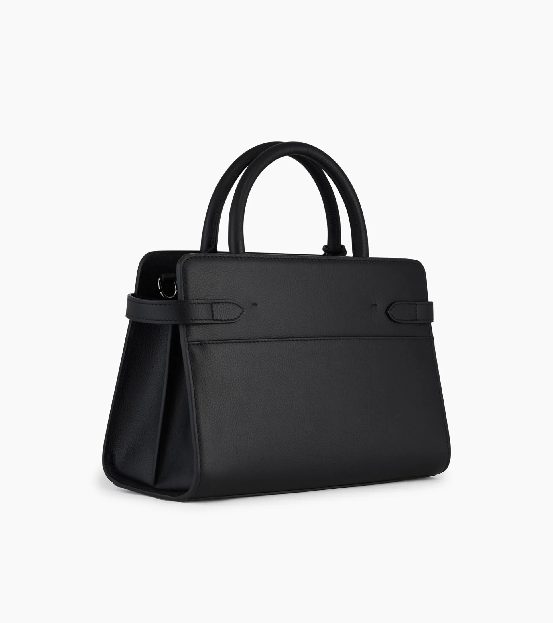 Sac à main moyen modèle Emilie en cuir grainé - Black