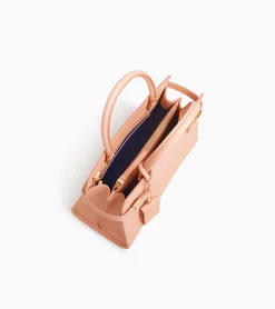 Sac à main moyen modèle Emilie en cuir signature T - ROSE POUDRE