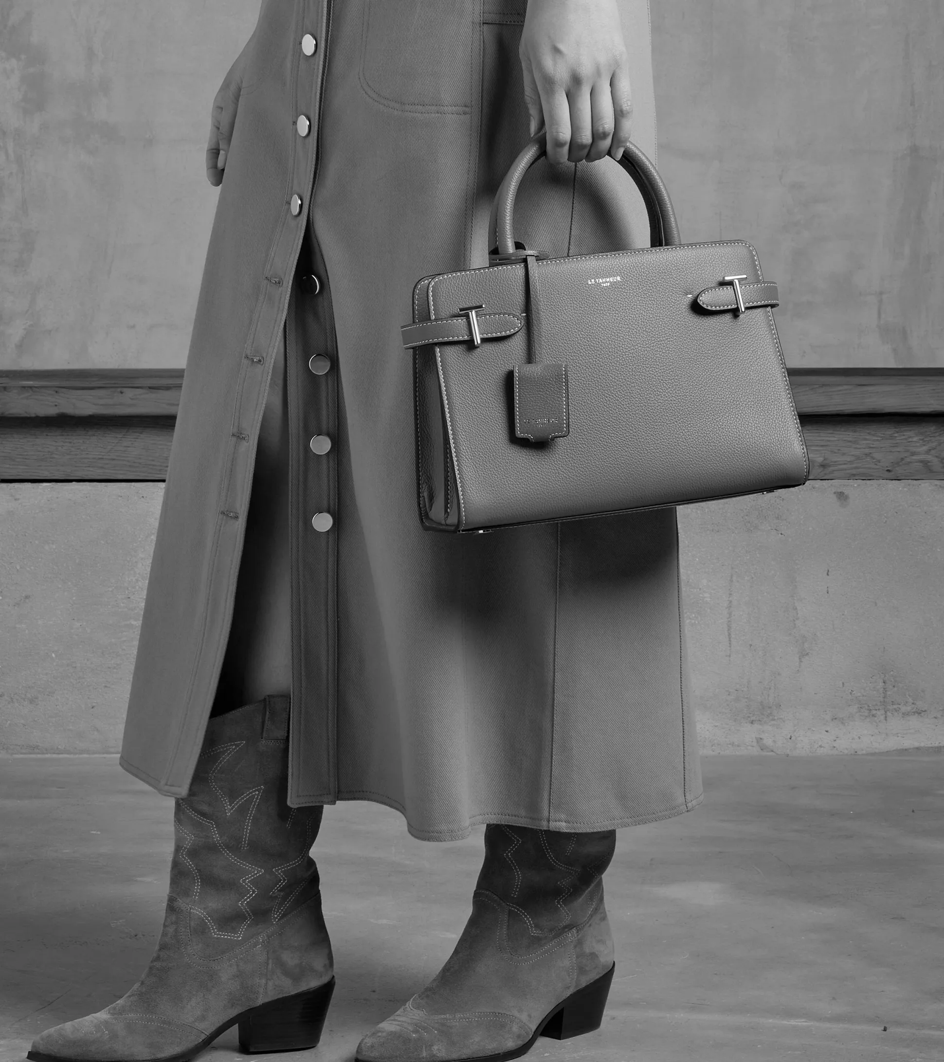 Sac à main moyen modèle Emilie en cuir grainé - GREGE 1