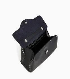 Sac à main moyen modèle Sans Couture en cuir lisse - Black