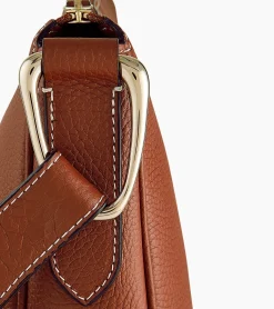 Sac bandoulière moyen modèle Madeleine en cuir grainé - Mahogany Brown